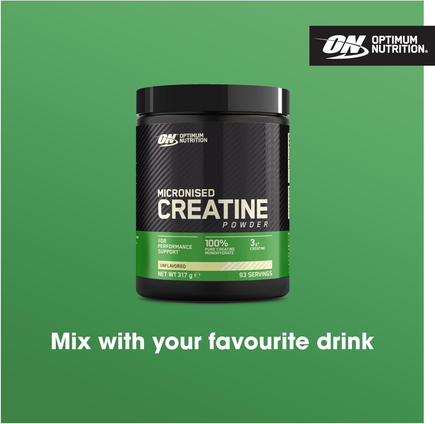Optimum Nutrition Micronised Creatine Powder, 100% Pure Creatine Monohydrate Powder for Performance and Muscle Power, Unflavoured Shake, 93 Servings, 317 g : Amazon.co.uk: Health & Personal Care