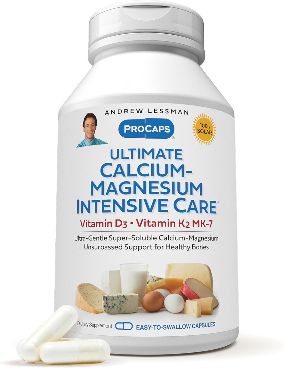 Andrew Lessman Ultimate Calcium-Magnesium Intensive Care With Vitamin D3 & K2 Mk7-120 Mcg - 180 Capsules – Bone And Skeleton Health Essentials. Gentle, Easy To Swallow, Super Soluble. No Additives