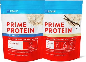 Equip Foods Prime Protein Powder Unflavored & Prime Protein Powder Vanilla