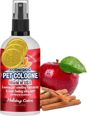Bodhi Dog Natural Dog Cologne | Premium Scented Deodorizing Body Spray For Dogs & Cats | Neutralizes Strong Odors | Dog Perfume With Natural Dog Conditioner | Made In Usa (Holiday Cider, 4 Fl Oz)