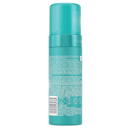 Sol By Jergens, Instant Sunless Self Tanner Mousse, No Wait Tropical Tan Medium Color, No Transfer, 5 Minute Tan, Medium, Cruelty Free, Vegan, Suitable For Sensitive Skin, 5 Oz