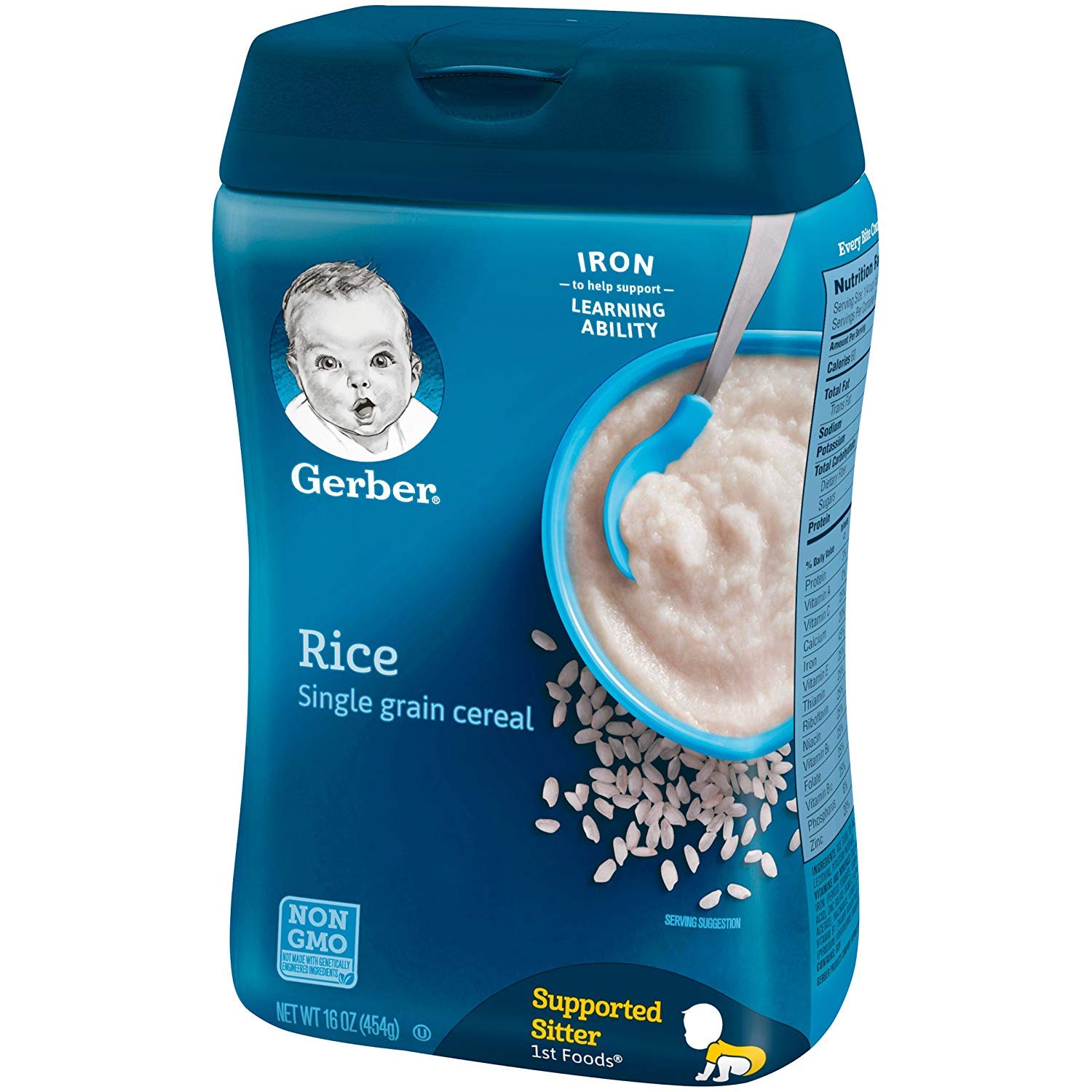 Gerber Baby Cereal 1st Foods, Rice, 16 Ounce (Pack of 6)