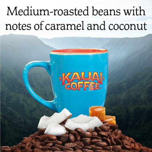 Kauai Coffee Coconut Caramel Crunch Medium Roast - Ground Coffee, 24 oz Package