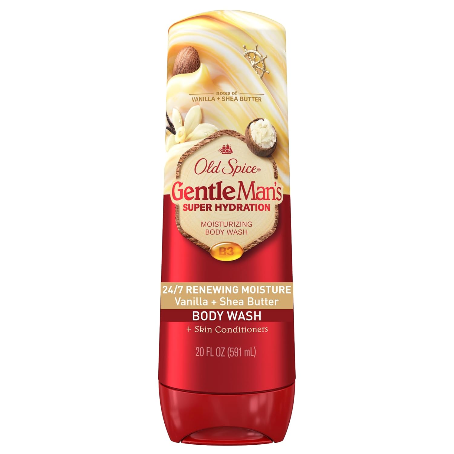 Old Spice Super Hydration Gentleman’S Body Wash, 24/7 Renewing Moisture, Gentle On Skin, Vanilla + Shea Scent, 20 Fl Oz