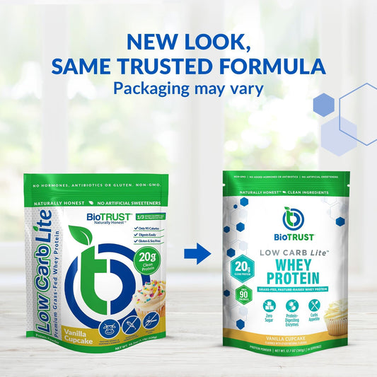 Biotrust Low Carb Lite, 20 Grams Of Grass-Fed Whey Protein Isolate, 100 Calories, Prohydrolase Digestive Enzymes, Non-Gmo, Free From Soy And Gluten, Rbgh-Free (14 Servings) (Chocolate Ice Cream)