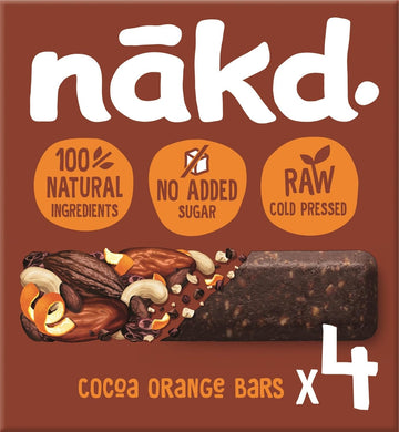 Nakd Cocoa Delight Natural Fruit & Nut Bars - Vegan - Healthy Snack - Gluten Free - 35G X 4 Bars