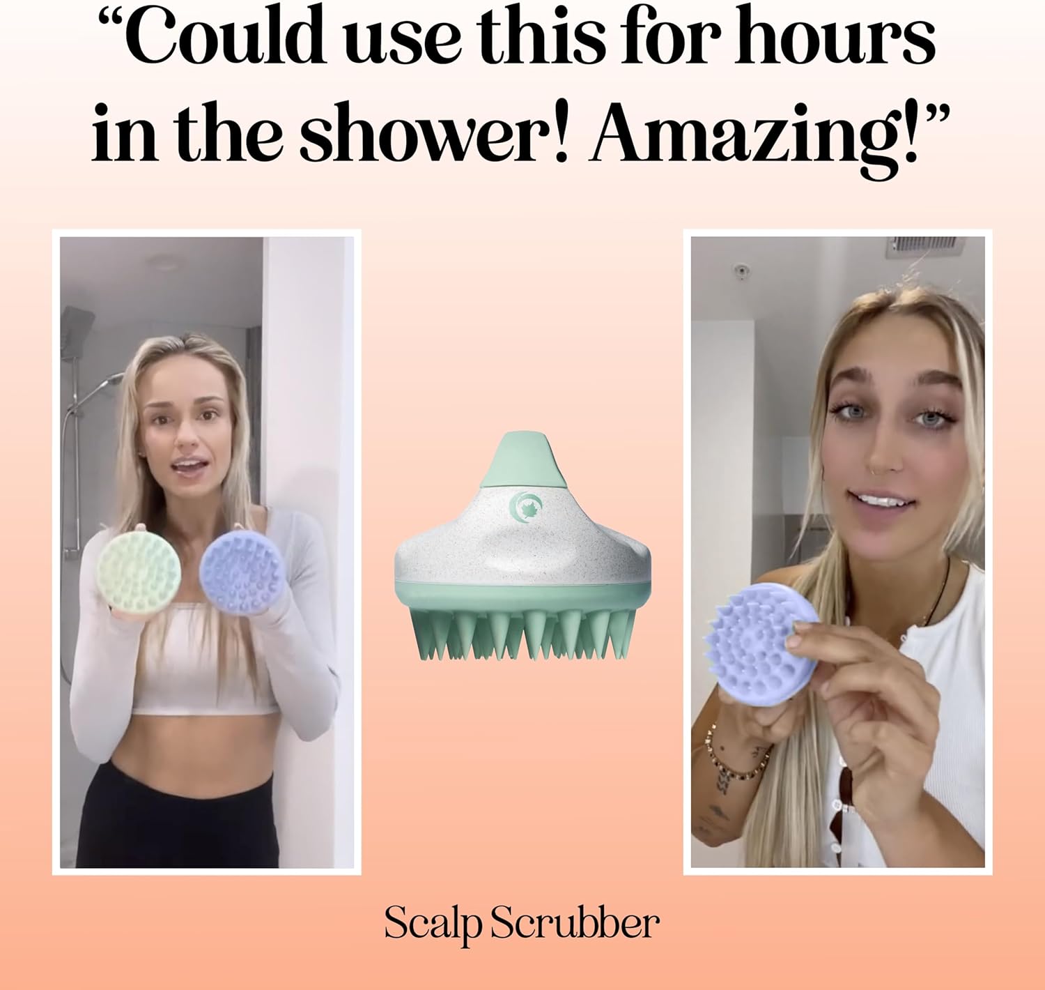 Hair Shampoo Brush and Scalp Exfoliator - in Shower Scalp Scrubber for Dandruff Removal & Growth Stimulator for Wet or Dry Hair - Soft Silicone Scalp Massager Made with Recycled Wheat Straw - Green : Beauty & Personal Care