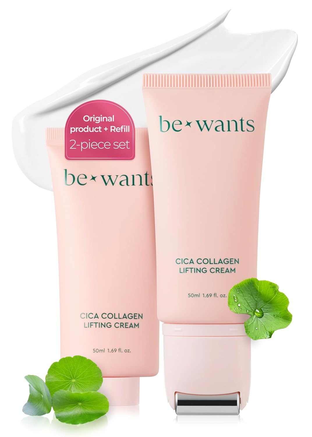 Bewants Neck Lifting & Firming Cream With Centella Asiatica, 2 Pack, Vegan Hyaluronic Acid. Neck Firming Cream Tightening Lifting Sagging Skin With Gua Sha Roller, Ideal For Valentine'S Day Gift