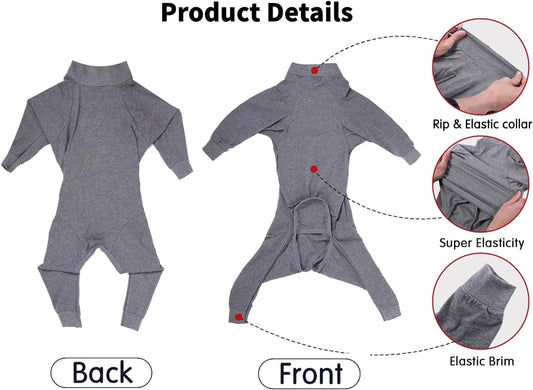 Xqpetlihai Dog Onesie Surgery Recovery Suit for Medium Large Dogs Recovery Shirt for Abdominal Wounds or Skin Diseases Dogs Pajamas for Shedding Allergy Anti Licking(G,S)
