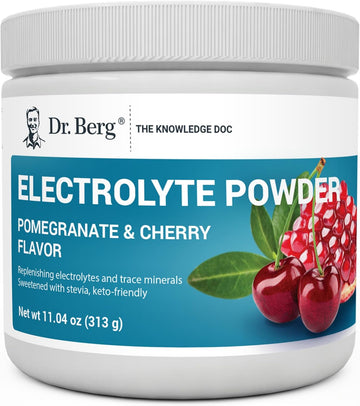 Dr. Berg Hydration Keto Electrolyte Powder - Enhanced w/ 1,000mg of Potassium & Real Pink Himalayan Salt (NOT Table Salt) - Pomegranate and Cherry avor Hydration Drink Mix Supplement - 50 Servings