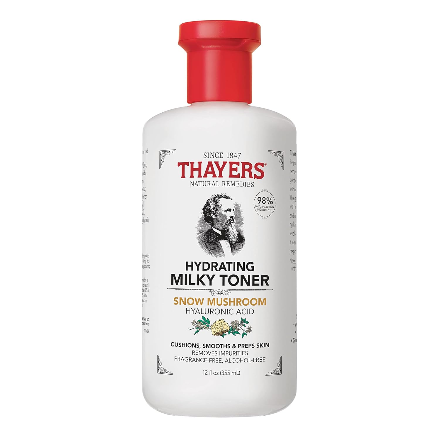 Thayers Milky Face Toner Skin Care With Snow Mushroom And Hyaluronic Acid, Natural Gentle Facial Toner, For Dry And Sensitive Skin, 355Ml