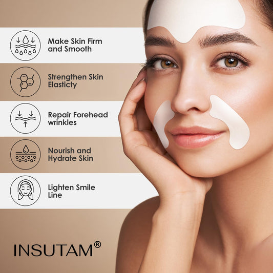 Forehead Wrinkle Patches For Anti-Wrinkles: Smile Line Remover Pads - Overnight Lift Lines Treatment 12Prs