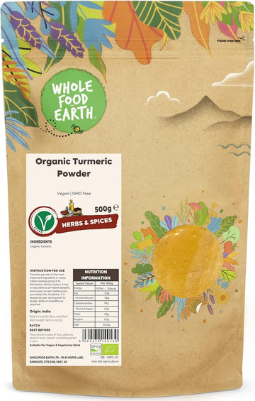 Wholefood Earth Organic Turmeric Powder 250G Vegan | Gmo Free | Certified Organic