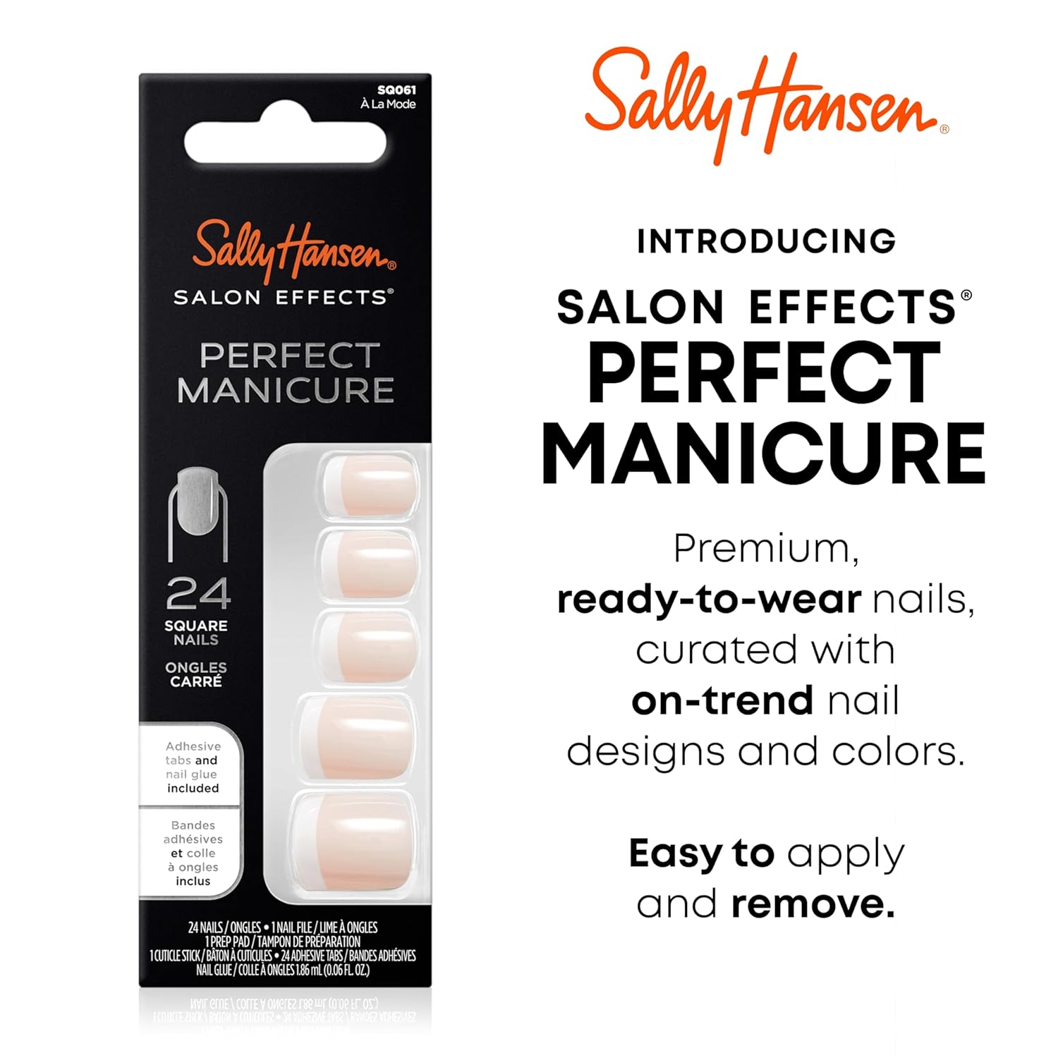 Sally Hansen Instant Cuticle Remover Salon Effects® Perfect Manicure, À La Mode, Press-On Nails Bundle : Beauty & Personal Care