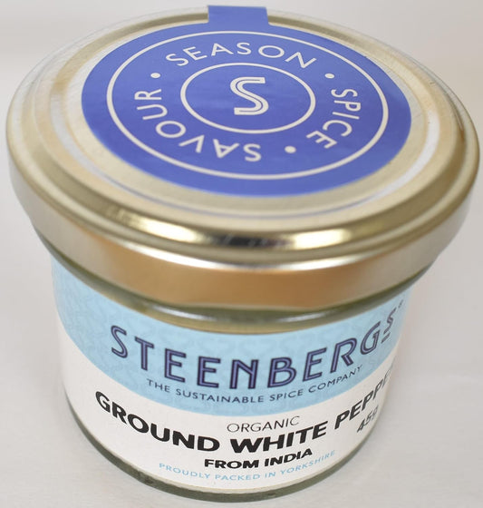 Steenbergs Organic Ground White Pepper Standard Jar - 45G