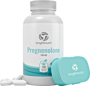 Brain & Hormone Support Pregnenolone - 180 Veggie Caps For Enhanced Memory, Focus & Vitality - Made In Usa