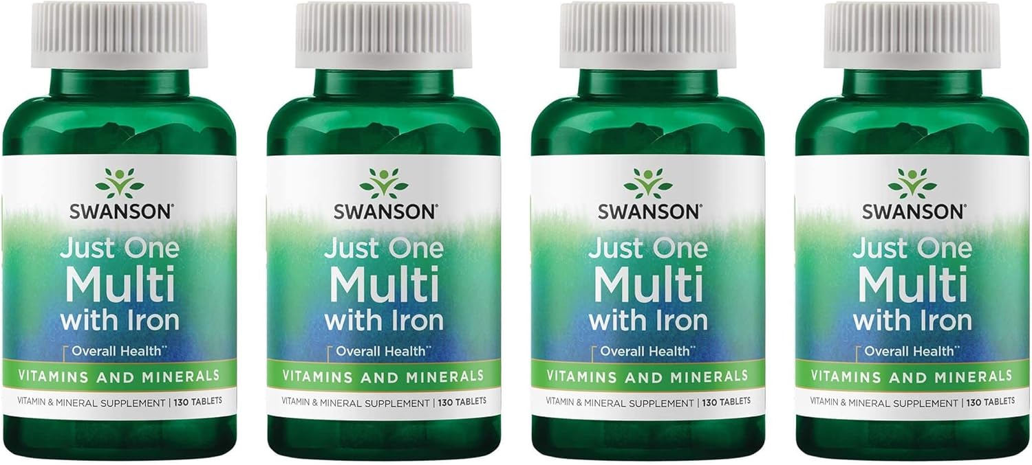 Swanson Century Formula Multivitamin With Iron 130 Tabs (4 Pack)