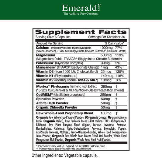 Emerald Labs Osteo Bone Health - Dietary Supplement With Vitamins K1,