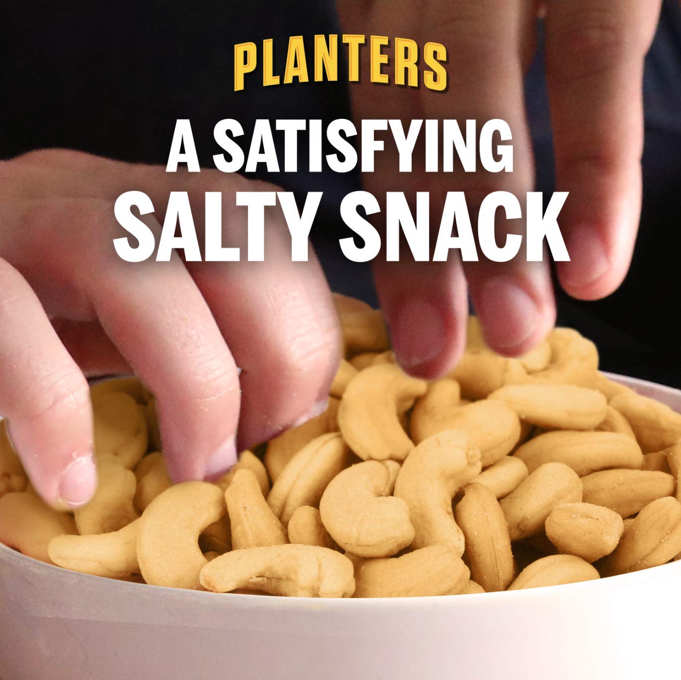 Planters Salted Cashew Halves & Pieces, Party Snacks, Plant-Based Protein 8Oz (1 Canister)