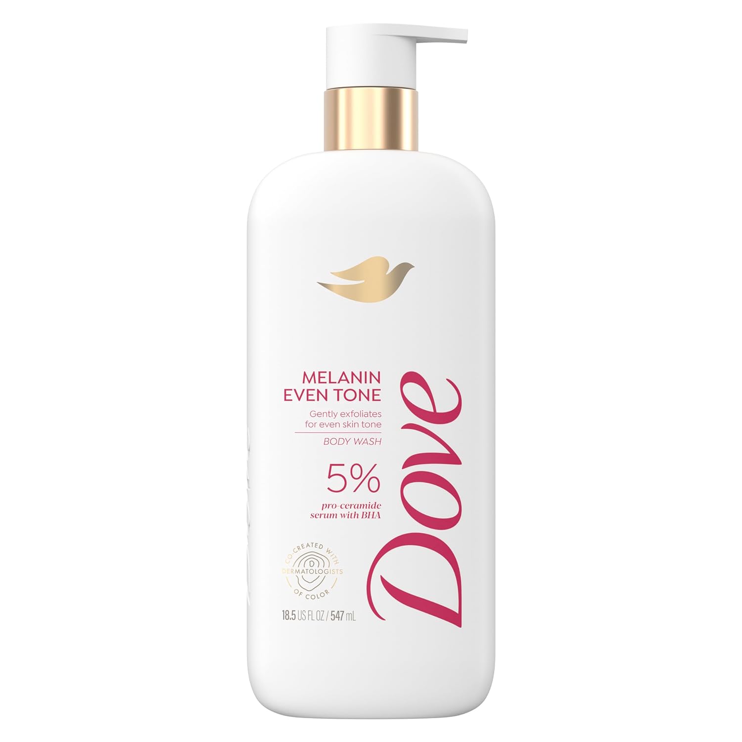 Dove Exfoliating Body Wash Melanin Even Tone Promotes Even Skin Tone 5% Pro-Ceramide Serum With Bha 18.5 Oz