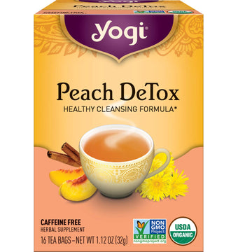 Yogi Tea - Peach Detox Tea (6 Pack) - Healthy Cleansing Formula With Traditional Ayurvedic Herbs - Caffeine Free - 96 Organic Herbal Tea Bags