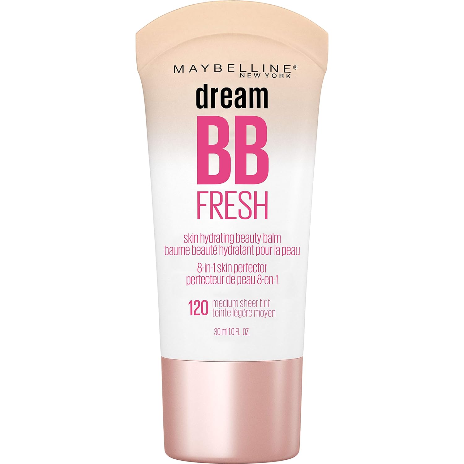 Maybelline Dream Fresh Skin Hydrating Bb Cream, 8-In-1 Skin Perfecting Beauty Balm With Broad Spectrum Spf 30, Sheer Tint Coverage, Oil-Free, Medium, 1 Fl Oz