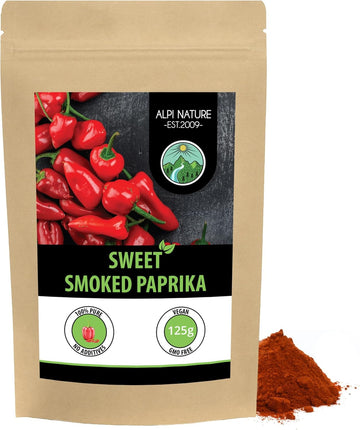 Sweet Smoked Paprika Powder 250G 8.8 Oz By Alpi Nature, Ground Red Peppers, Mild Smoked Paprika