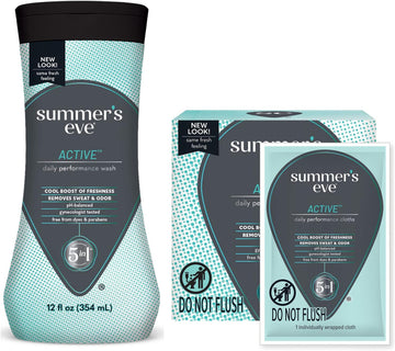 Summer'S Eve Active Daily Performance Feminine Wash & Wipes Bundle