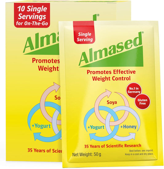 Almased Single Servings Meal Replacement Shake - Protein Powder For Weight Loss, 10 X 50 G