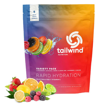 Tailwind Nutrition Rapid Hydration Powder Packets, Electrolyte Drink Mix, Non-Gmo, Vegan, Vitamin-C, 5 Flavor Variety Pack, Pack Of 15 Sticks