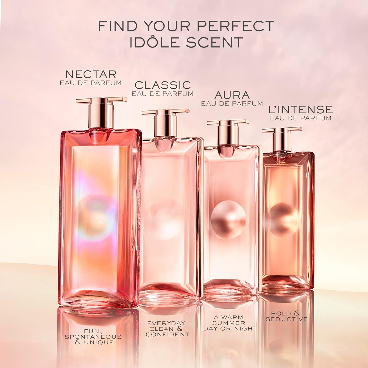 Lancôme Idôle Aura Eau de Parfum - Long Lasting Fragrance with Notes of Rose, Jasmine & Salted Vanilla - Sunny & Floral Women's Perfume - 3.4 Fl Oz : Beauty & Personal Care