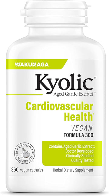 Kyolic Aged Garlic Extract Formula 300 Cardiovascular Health, Vegan, 360 Capsules