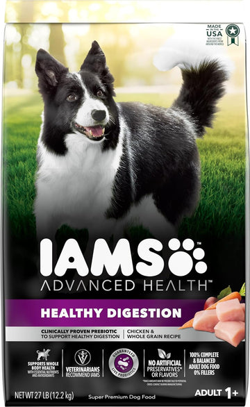 IAMS Advanced Health Adult Healthy Digestion Dry Dog Food with Real Chicken, 27 lb. Bag, Other, 432.00 Fl Oz (Pack of 1)
