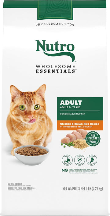 Nutro Wholesome Essentials Adult Dry Cat Food, Chicken & Brown Rice Recipe, 5 Lbs