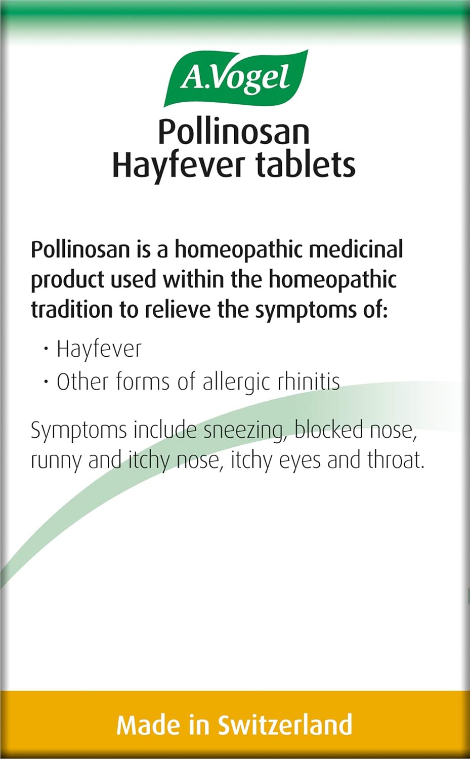 A.Vogel Pollinosan Hayfever Tablets | Non Drowsy | Hayfever Relief - Itchy Eyes, Nose & Throat | 120 Tablets : Amazon.co.uk: Health & Personal Care