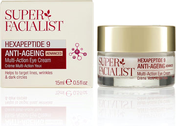 Super Facialist Hexapeptide 9 Anti-Ageing Advanced Multi Action Eye Cream - Anti Ageing Face Cream To Target Dark Circles & Fine Lines With Caffeine, Vegan Friendly, 15 Ml