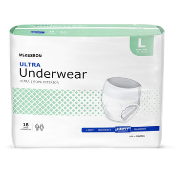 Mckesson Ultra Underwear, Incontinence, Heavy Absorbency, Large, 72 Count