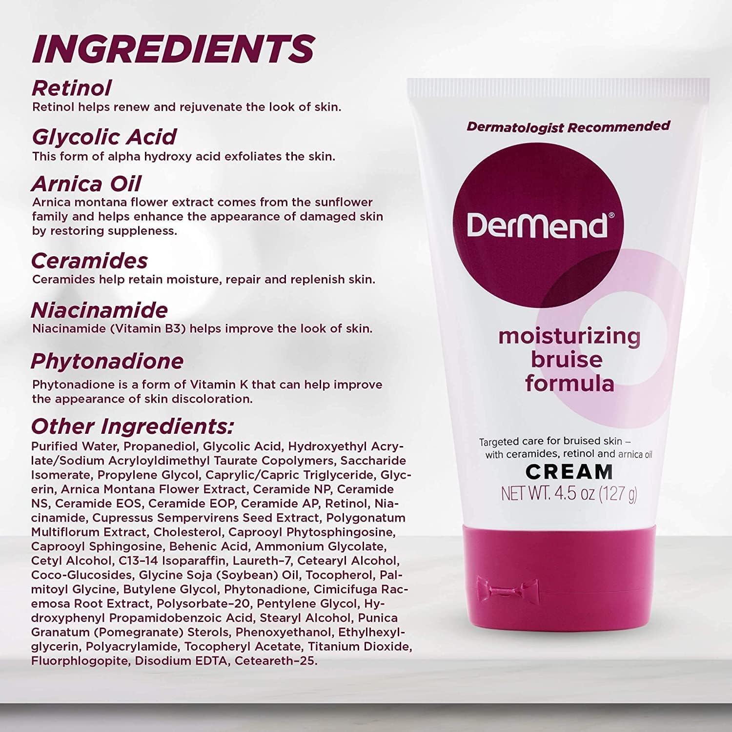 Dermend Moisturizing Bruise Formula Cream 4.50 Oz (Pack Of 2)