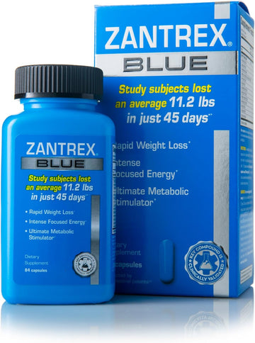 Zantrex Blue - Weight Loss Supplement Pills - Weight Loss Pills - Weightloss Pills - Dietary Supplements for Weight Loss - Lose Weight Supplement - Energy and Weight Loss Pills - 84 Count