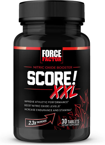 FORCE FACTOR Score! XXL Nitric Oxide Booster Supplement for Men with L-Citrulline, Black Maca, and Tribulus to Improve Athletic Performance, Increase Stamina, and Support Blood Flow, 30 Tablets