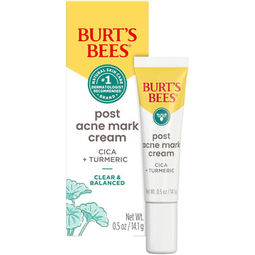 Burt’s Bees Post Acne Mark Cream for All Skin Types, Gentle Dark Spot Correcting Cream for Face, Formulated with Turmeric, 0.5 Oz