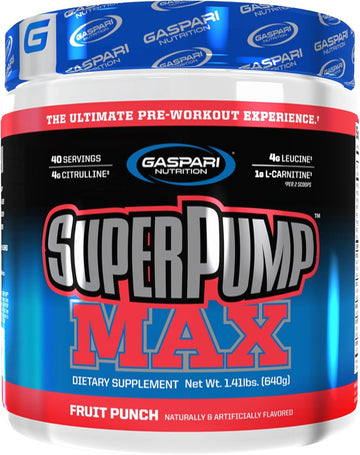Gaspari Nutrition Superpump Max, The Ultimate Pre Workout Powder, Sustained Energy Preworkout, Nitric Oxide Booster, Muscle Growth, Recovery & Replenishes Electrolytes (Grape Cooler)