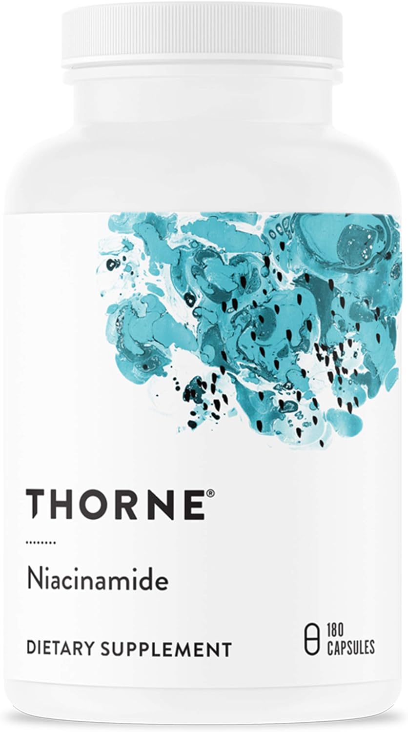 Thorne Niacinamide - 500Mg Niacin - Non-Flushing Form Of Vitamin B3 - Support Joint Health, Skin Health & Restful Sleep - Gluten-Free - 180 Capsules