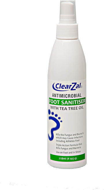Clearzal Antimicrobial Foot Sanitiser - Stops Athlete'S Foot And Foot Fungus - 118Ml