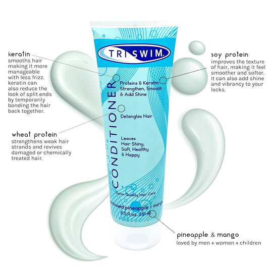 Triswim Scented Moisturizing Conditioner, Detangles, And Repairs Chlorine Damaged Hair For Swimmers And Athletes