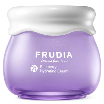 Frudia Blueberry Hydrating Face Cream, Vegan Korean Face Moisturizer W/77% Blueberry Extract, Panthenol & Fruit Seed Oils For Dry Skin (1.94 Fl Oz)