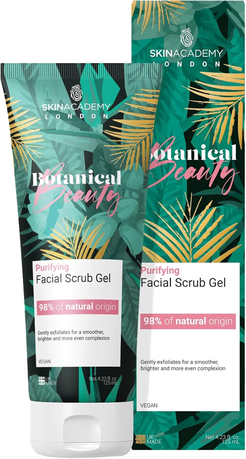 Skin Academy London | Botanical Beauty Purifying Facial Scrub | 98% Nature Derived | Vegan | 125Ml