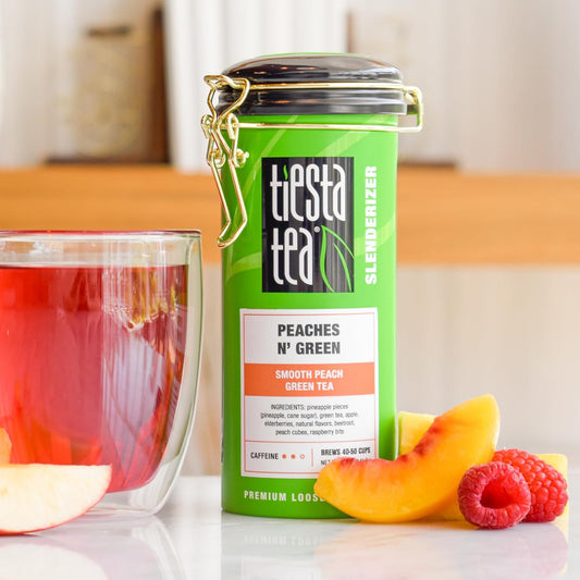 Tiesta Tea - Peaches N´ Green | Smooth Peach Green Tea | Premium Loose Leaf Tea Blend | Medium Caffeinated Green Tea | Make Hot Or Iced Tea & Brews Up To 50 Cups - 5 Ounce Refillable Tin