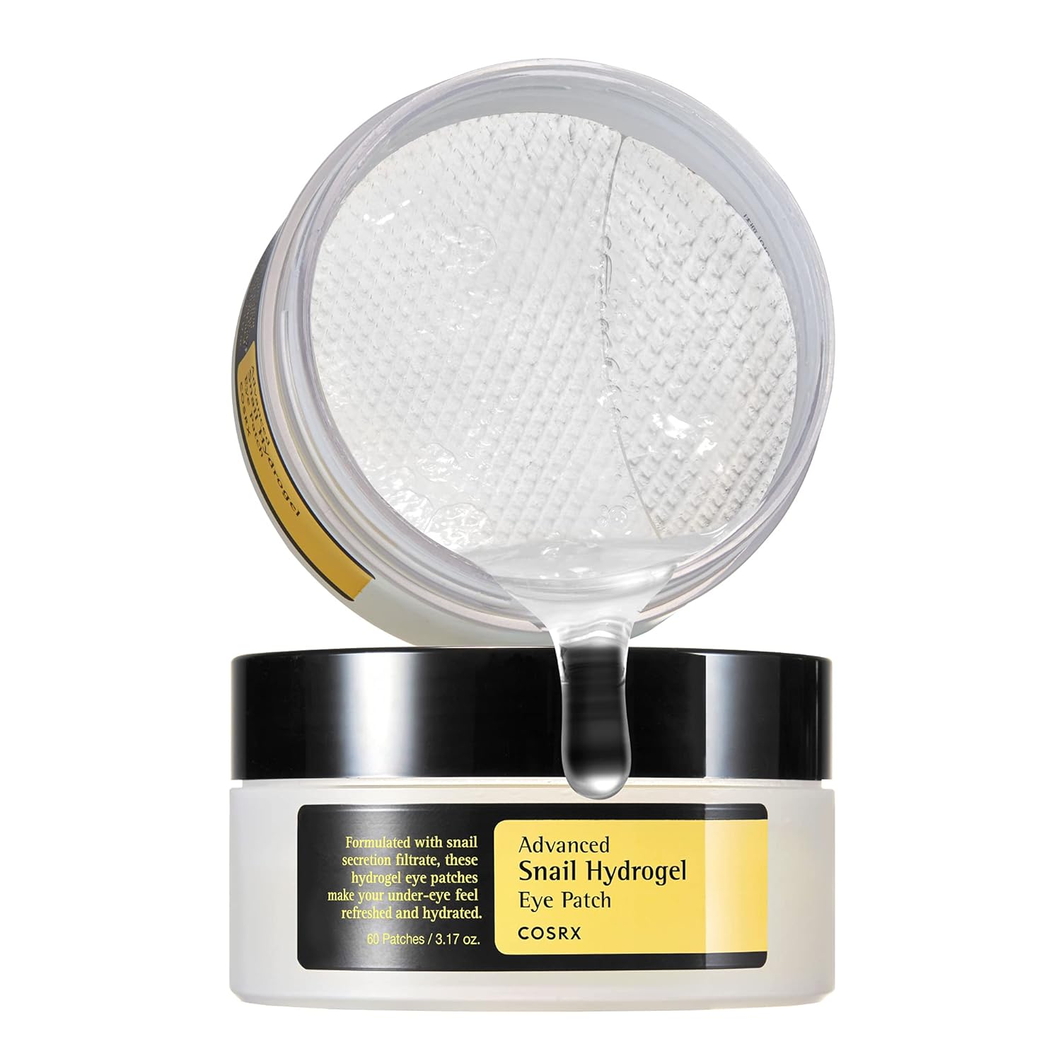 Cosrx Advanced Snail Hydrogel Eye Patch (60Pc), Gel Serum Mask, Puffy Undereye Treament, Fine Lines, Refresh, Hydrate| Paraben Free, Korean Skin Care