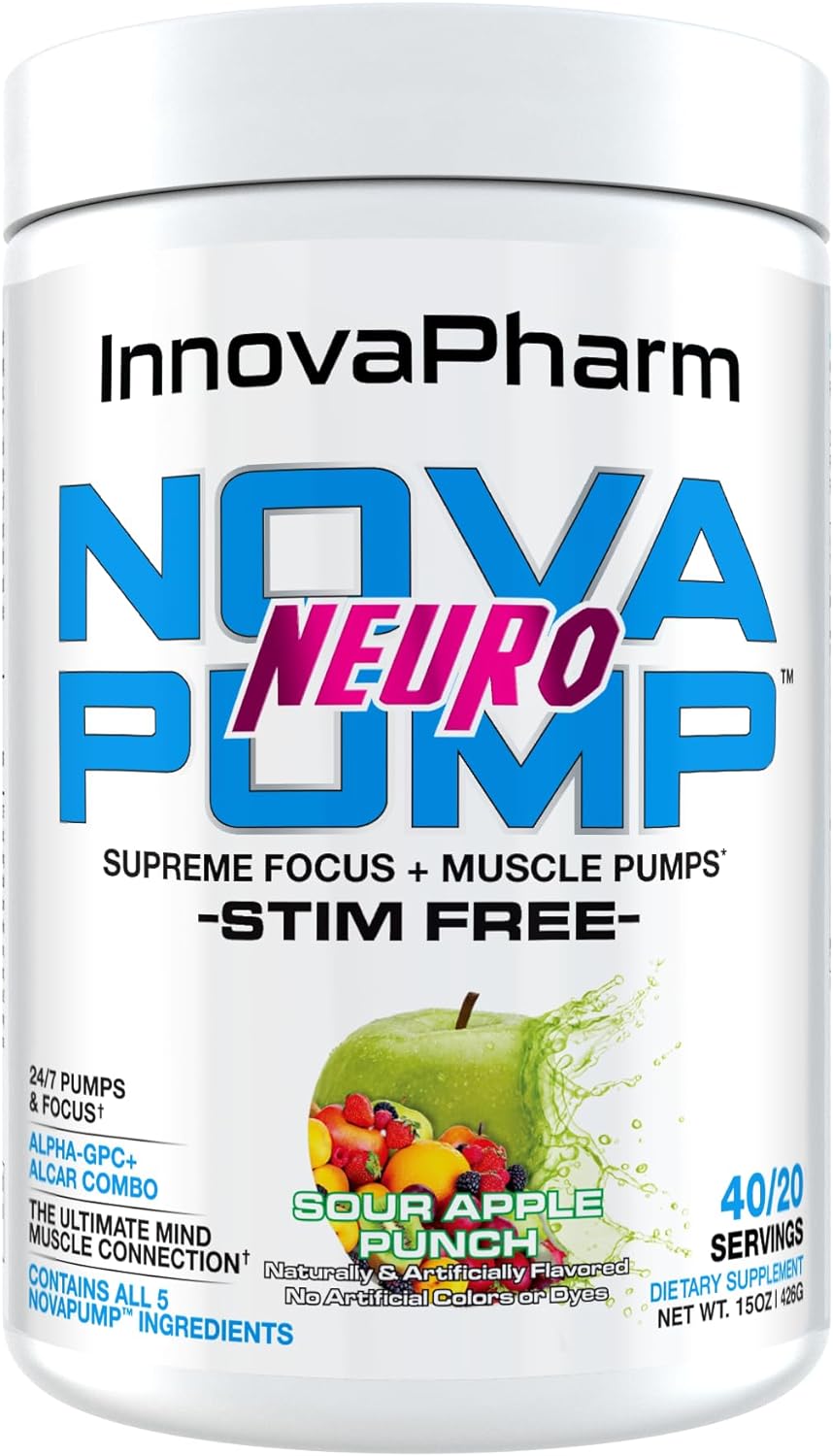 InnovaPharm NOVAPUMP Neuro (Sour Apple Punch) Powder 15 Ounces